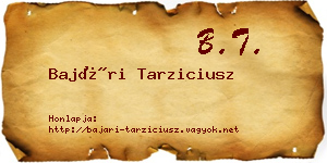Bajári Tarziciusz névjegykártya